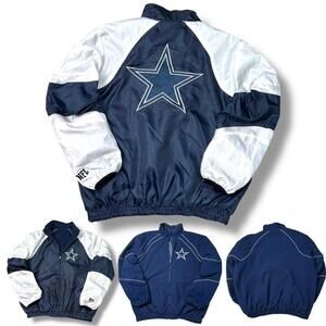 Rare! Vintage NFL Dallas Cowboys Reversible Jacket Men XL Fleece Y2K Star Logo